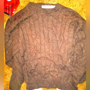 Eric Rhodes Confetti cable knit fisherman sweater Large